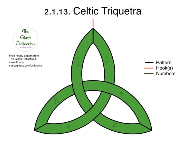 Stained glass pattern of a triquetra
