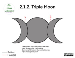Stained glass pattern of a triple moon